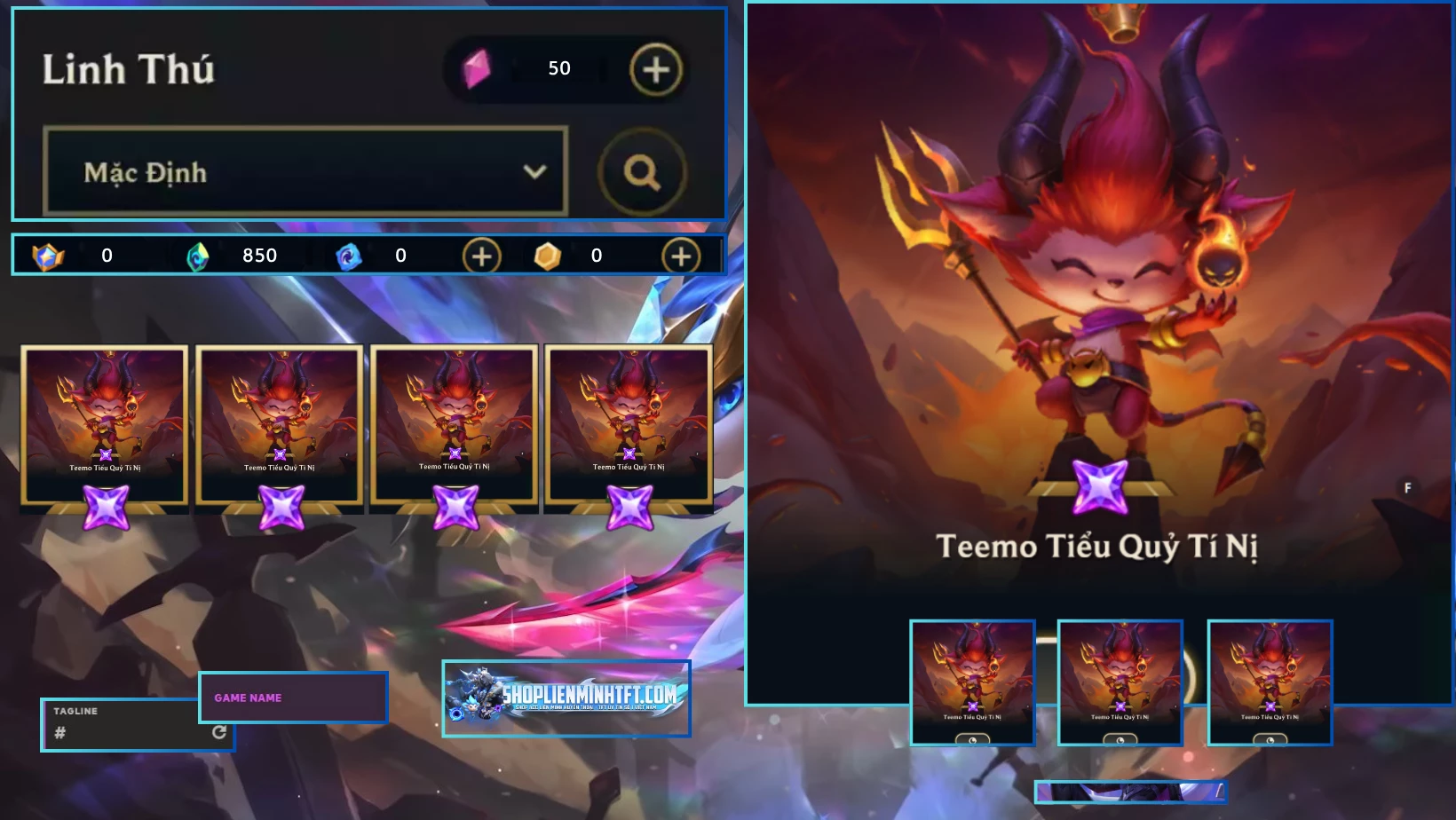 TEEMO TIỂU QUỶ TÍ NỊ CLONE ACC CLONE
